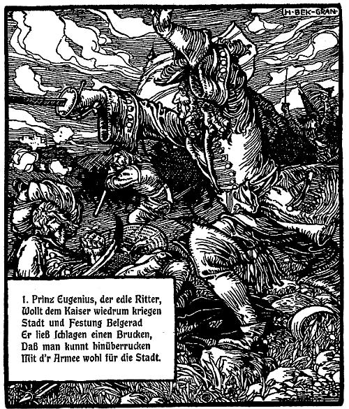 Abbildung Liedillustration Prinz Eugen, der edle Ritter