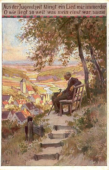 Abbildung Liedpostkarte Aus der Jugendzeit Abbildung Liedillustration Aus der Jugendzeit