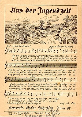Abbildung Liedpostkarte Aus der Jugendzeit Abbildung Liedpostkarte Aus der Jugendzeit