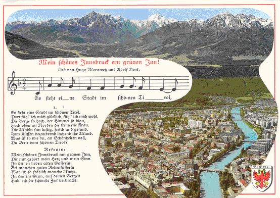 Abbildung Liedpostkarte Es steht eine Stadt im schönen Tirol