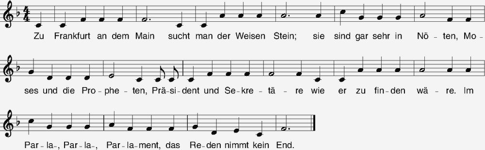 Notensatz - Zu Frankfurt an dem Main